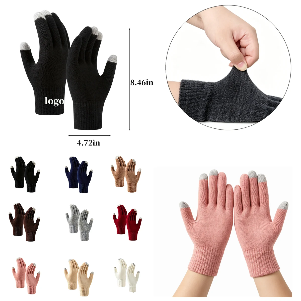 Windproof Cold Resistant Touch Screen Fleece Gloves 1