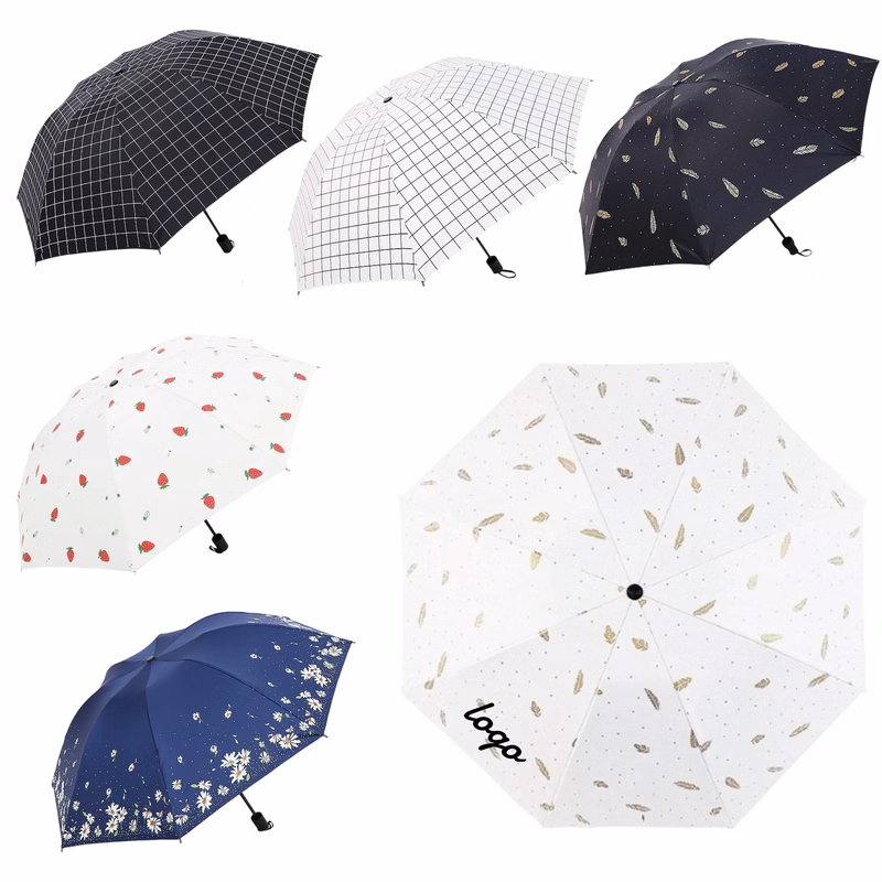 Patterned Folding Umbrellas for Promotions and Daily Use