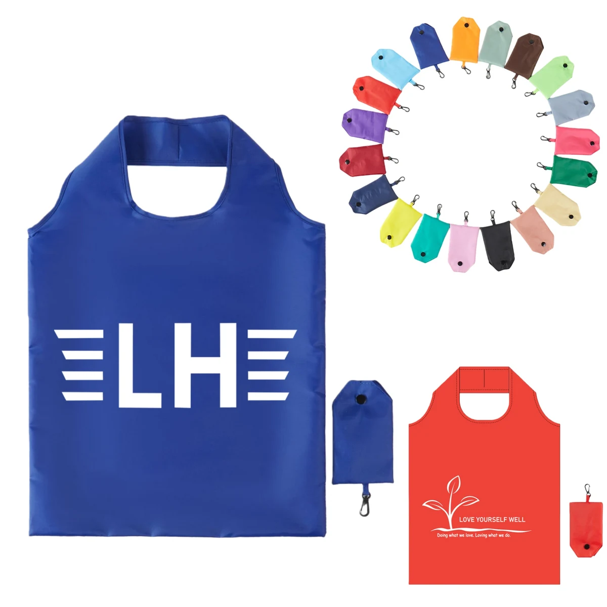 Folding Oxford Shopping Bag With Hook, custom tote bag with logo imprint 1