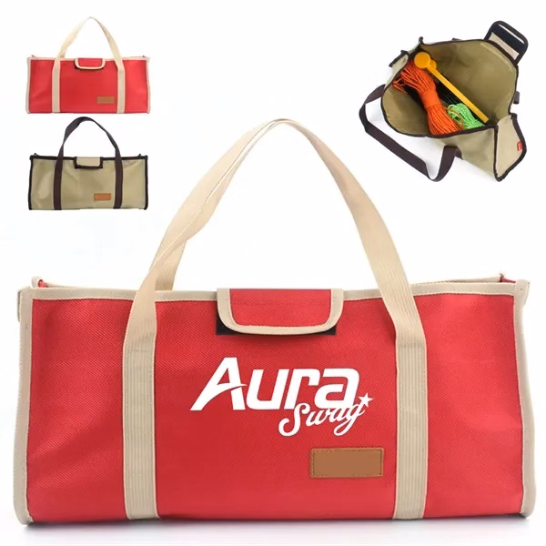 Custom Heavy-Duty Canvas Camping Tool Bag with Handles — Outdoor Enthusiast Gift