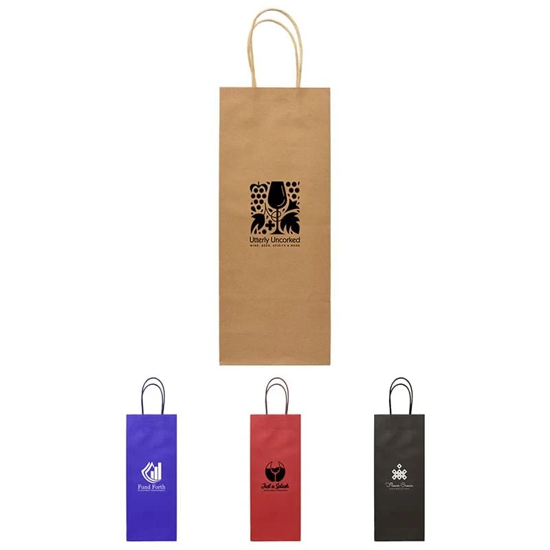 Kraft Paper Bag for Wine Bottles - 5.5"w x 13"h 1