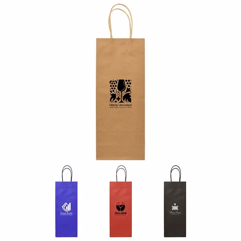 Kraft Paper Bag for Wine Bottles - 5.5"w x 13"h