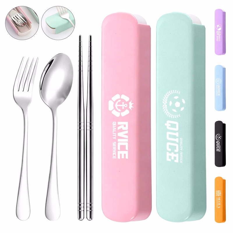 Portable Stainless Steel Cutlery Set - 3-Piece Travel Utensils