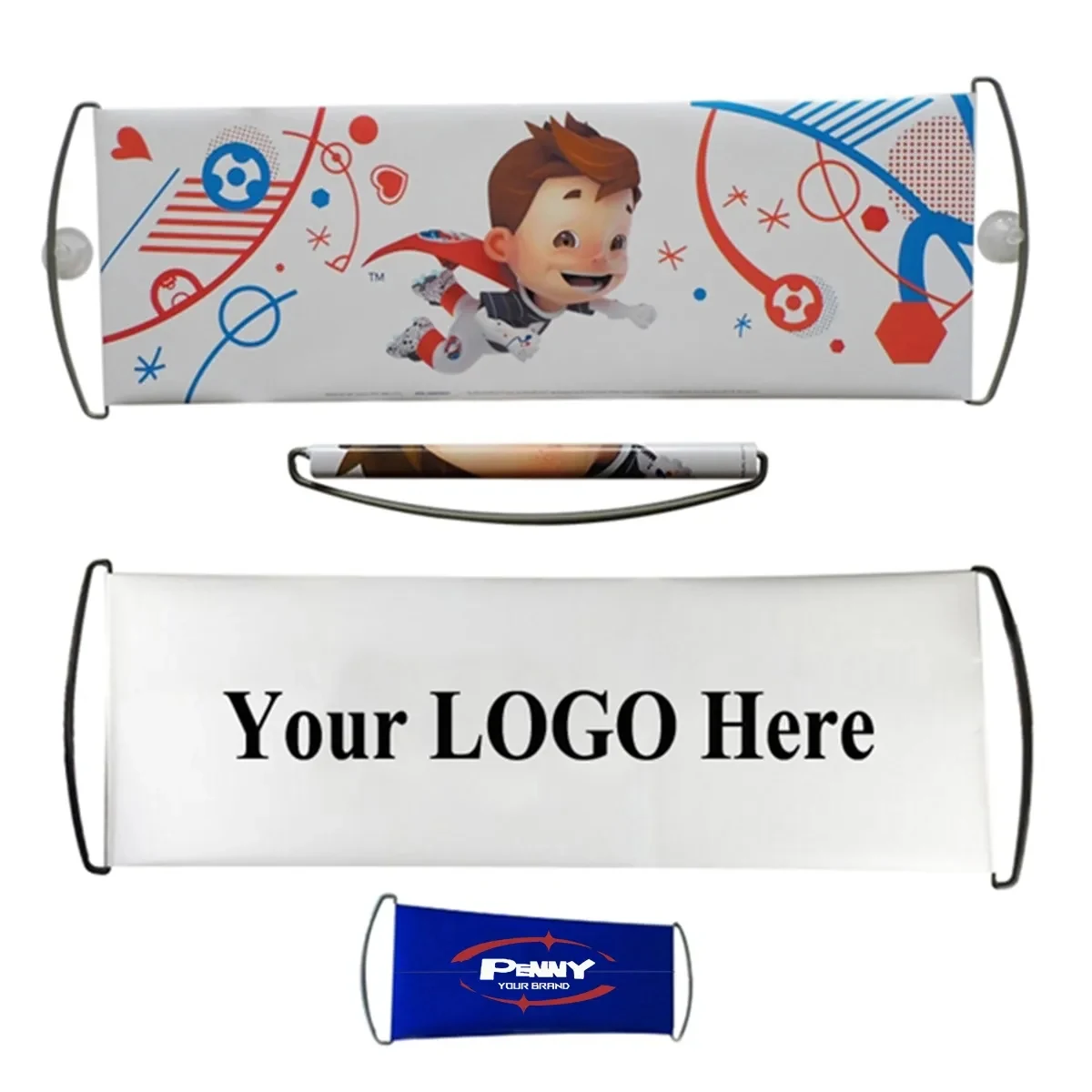 Custom Portable Retractable Handheld Scrolling Flag Banner 1