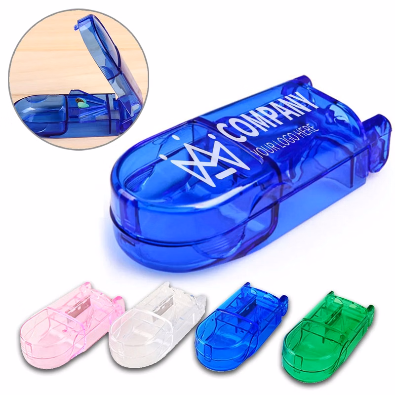 Portable Tablet Cutter with Blade and Storage Compartment