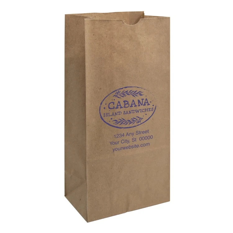 One Color 1-Sided SOS Kraft Paper Bags (6.25" x 12.5" x 3.185") 1