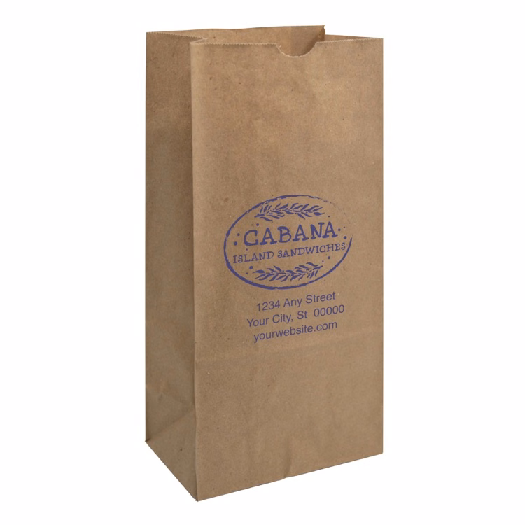 One Color 1-Sided SOS Kraft Paper Bags (6.25" x 12.5" x 3.185")