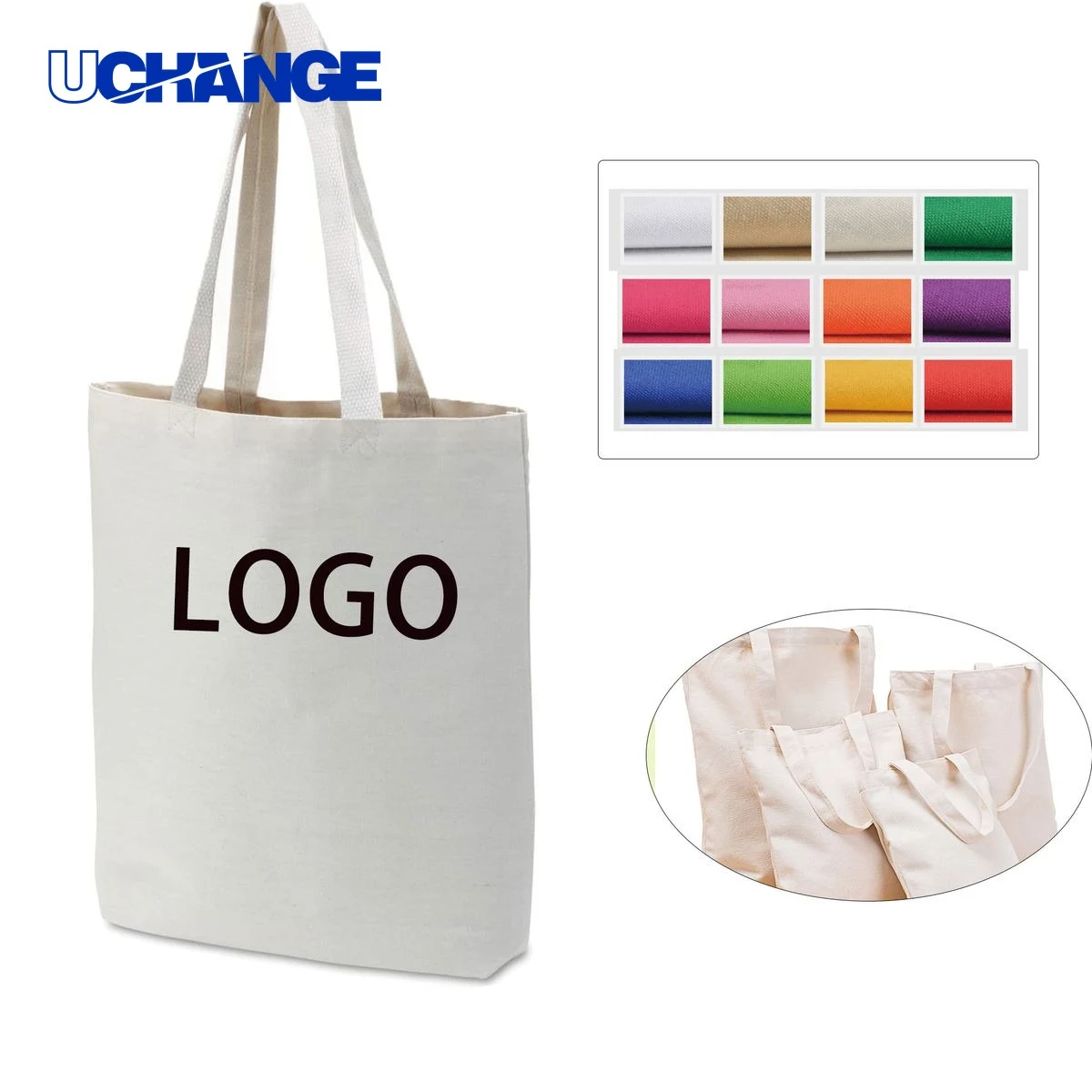 Single Shoulder Canvas Shopping Tote Bag, custom tote bag with logo imprint 1