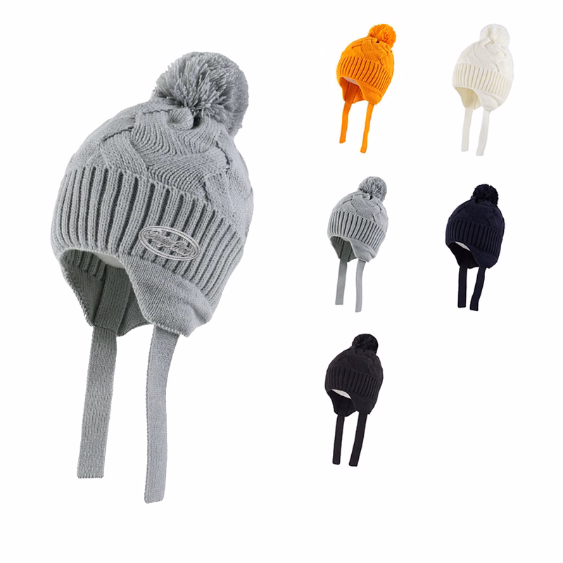 Premium Baby Knit Beanie with pom for Cold Weather Style