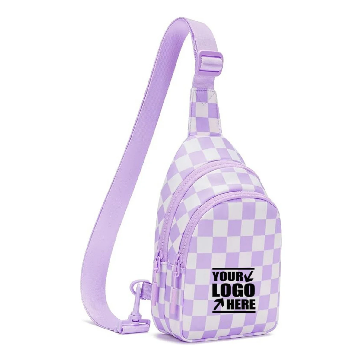 Nylon Chest Bag With Grid Pattern 1