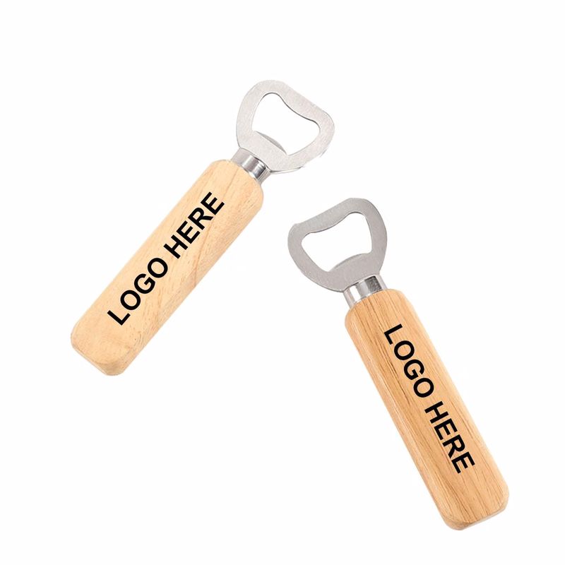 Wooden Beer Bottle Opener Stainless Steel Support Engraving