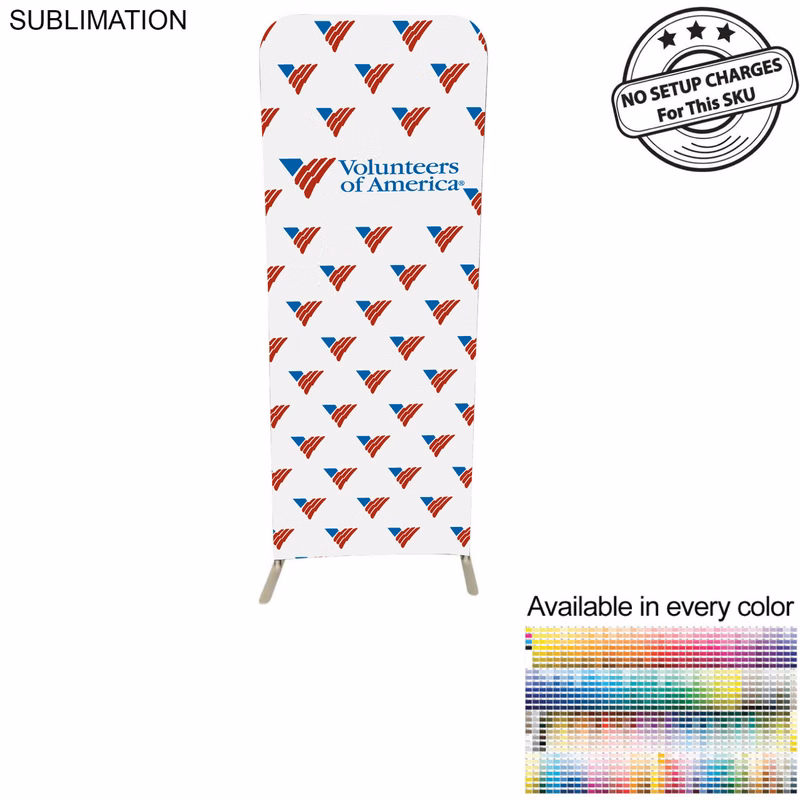 Volunteer, Non-for-profit 2'W x 78"H EuroFit Tension Fabric Banner Display Kit, Graphics Double Side
