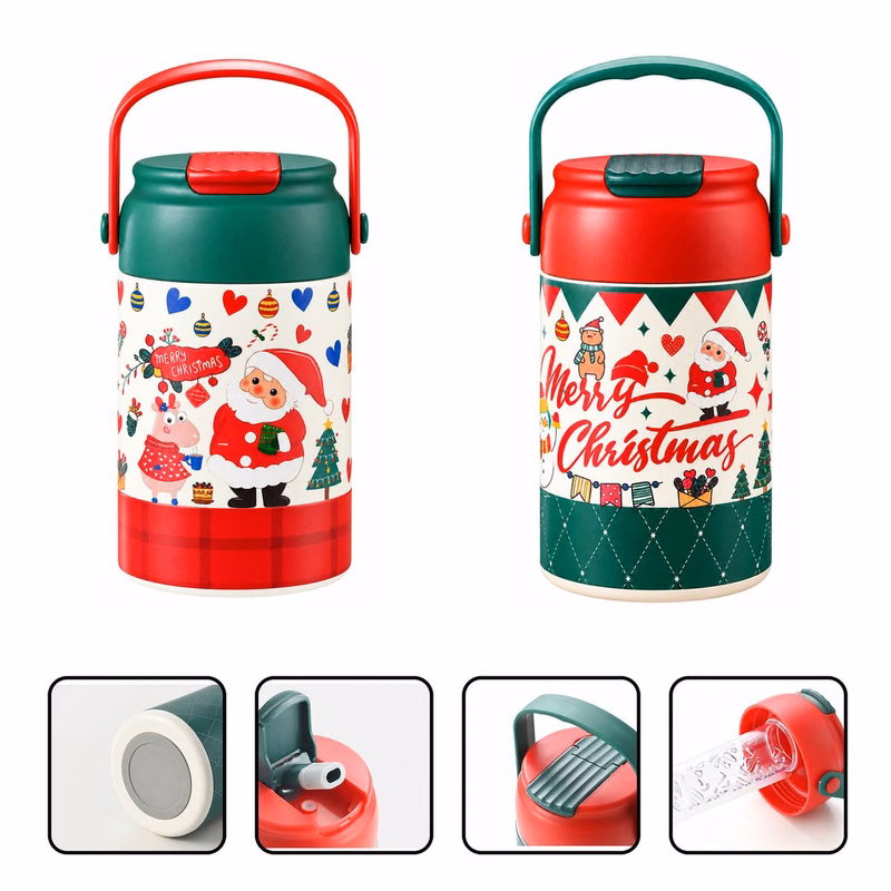 550ml Straw Lid Holiday Mug