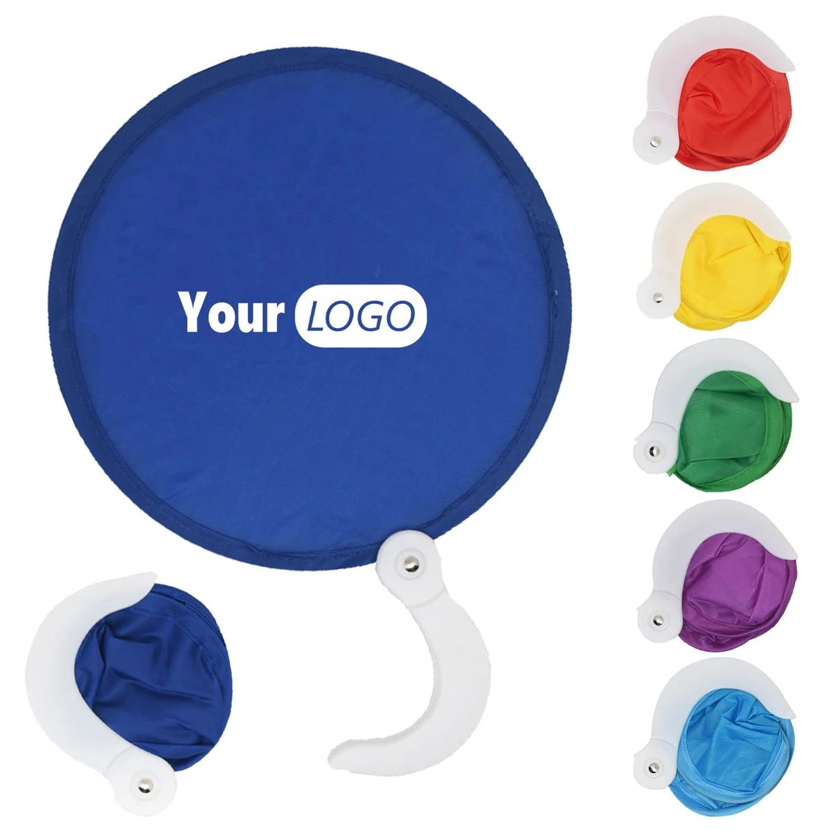 Folding Nylon Handheld Fan With Pouch 1