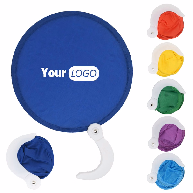Folding Nylon Handheld Fan With Pouch