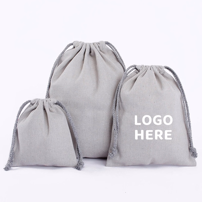 Colorful Linen Drawstring Bag