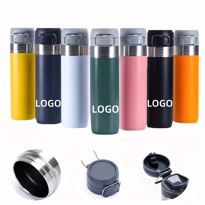 MOQ 27oz Stainless Steel Water Bottle w/Push-Button Lid