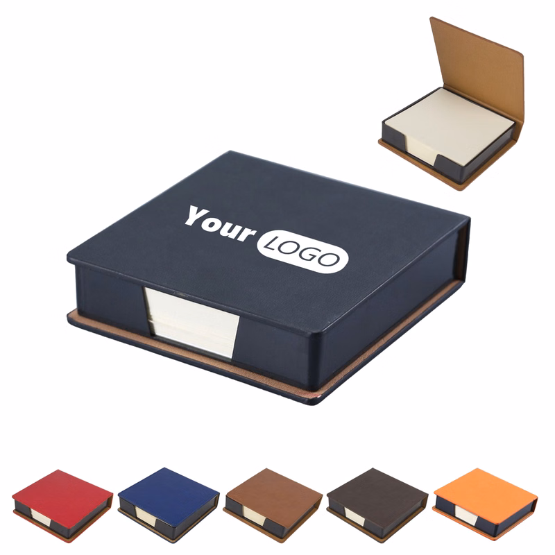 PU Flip-Top Box With Sticky Note Paper