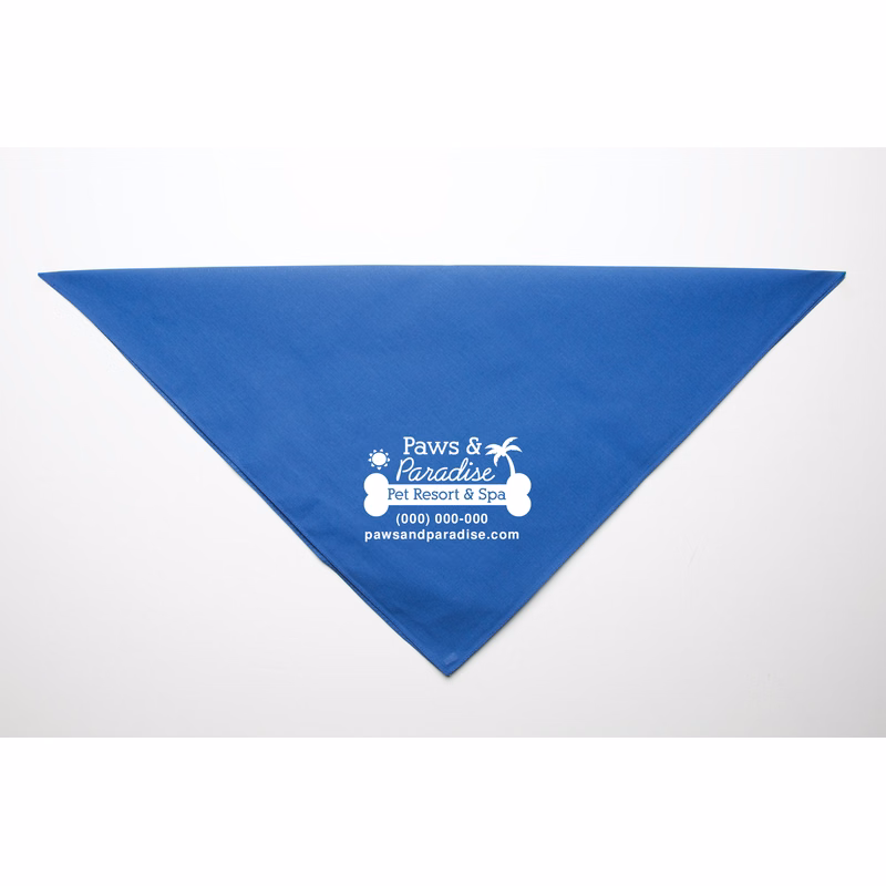 Personalized Blue Square Pet Bandana