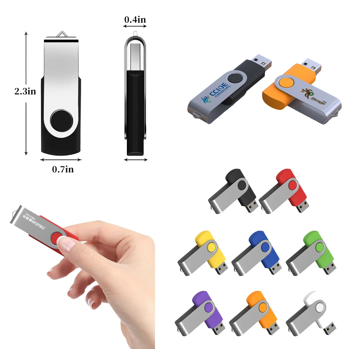 Rotatable Metal Promotional Memory Stick 1
