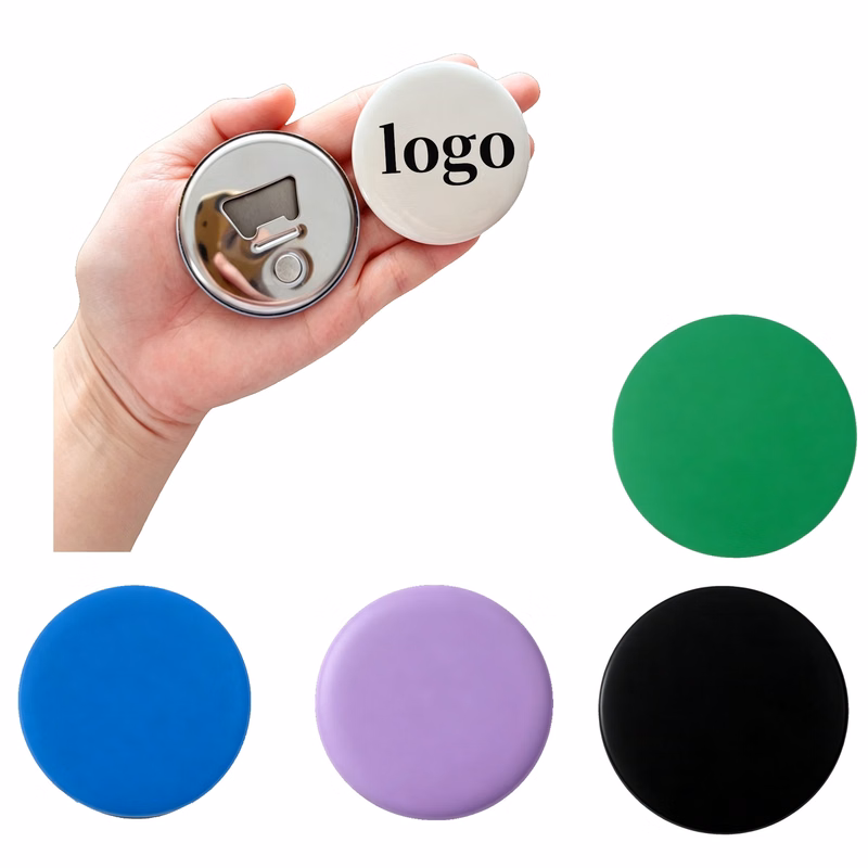 Custom Logo Round Tin Magnetic Fridge Bottle Opener