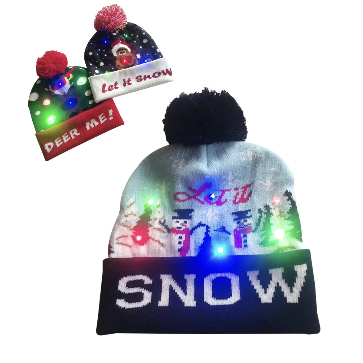 Christmas Beanie with LED Lights 1