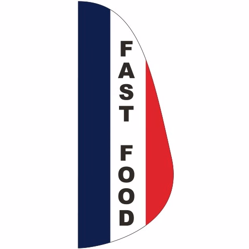 "FAST FOOD" 3' x 8' Message Feather Flag