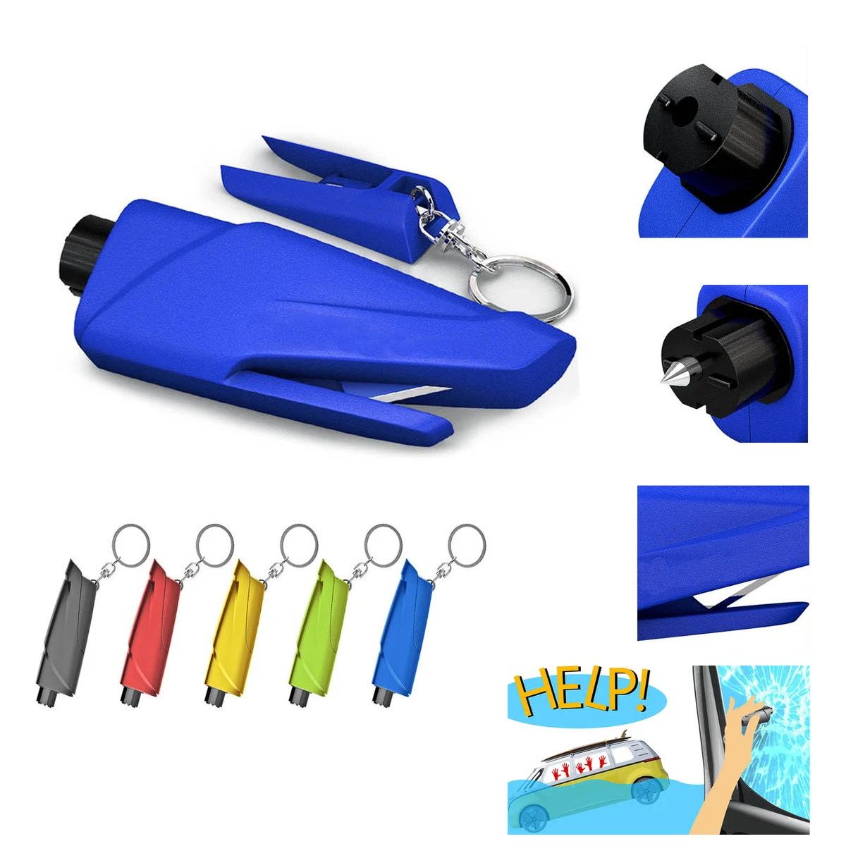 Car Mini Window Breaker And Seatbelt Cutter With Keychain 1