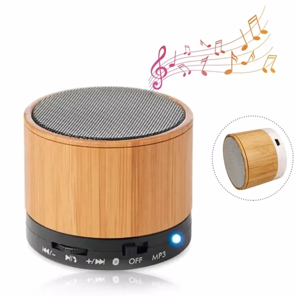Wood Grain Wireless Remote Control Mini Speaker