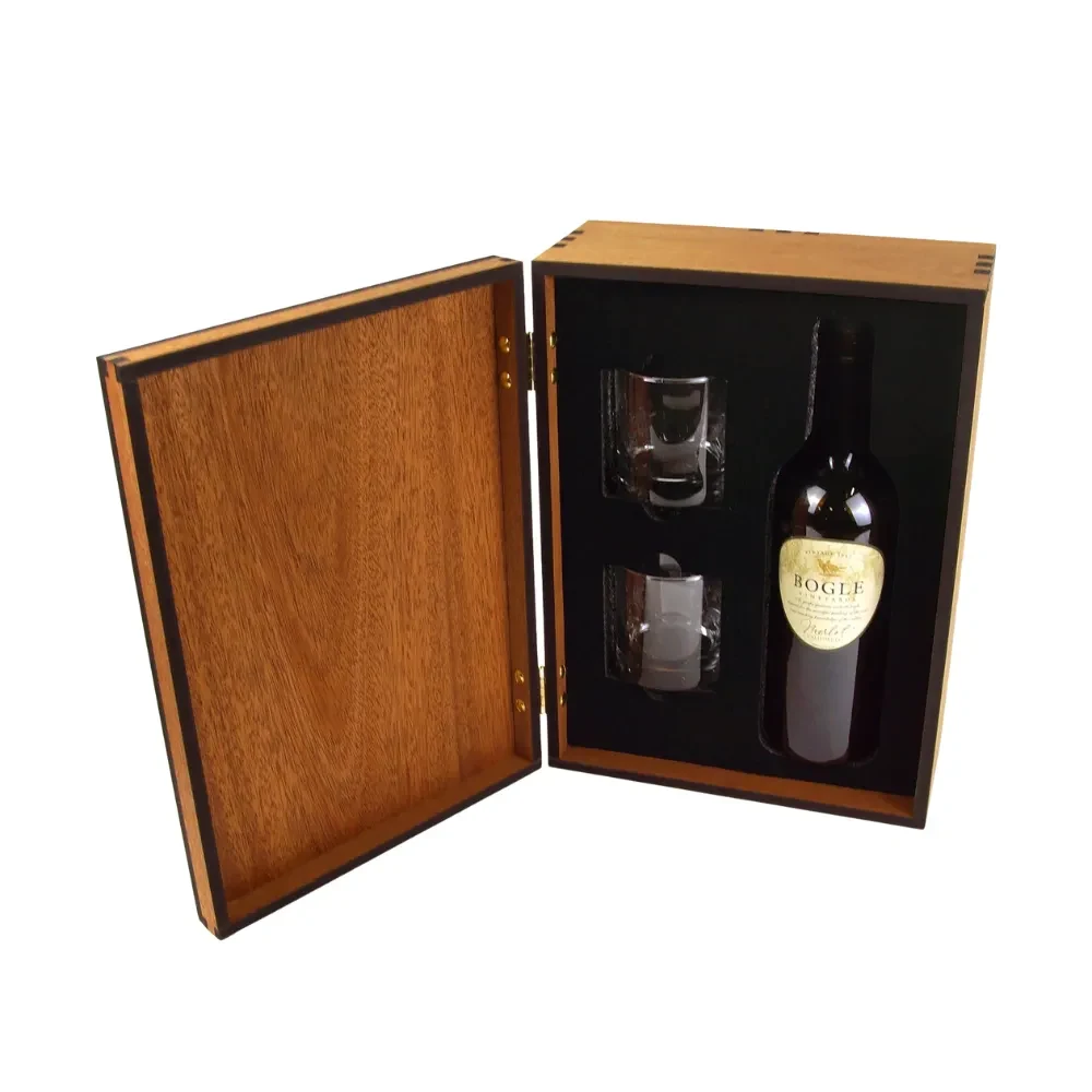 Mahogany Liquor and Rocks Glass Gift Set 1