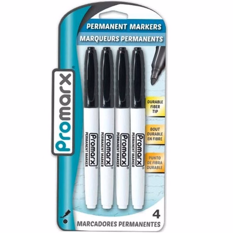 Permanent Markers - Black 4 Pack