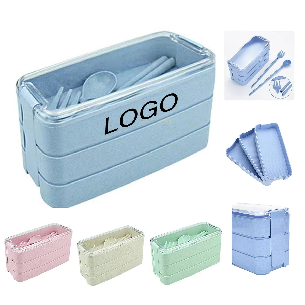 3-Layer Wheat Straw Lunch Box 1
