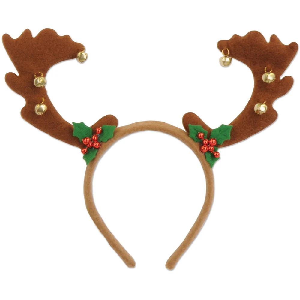 Reindeer Antlers with Bells - Brown 1