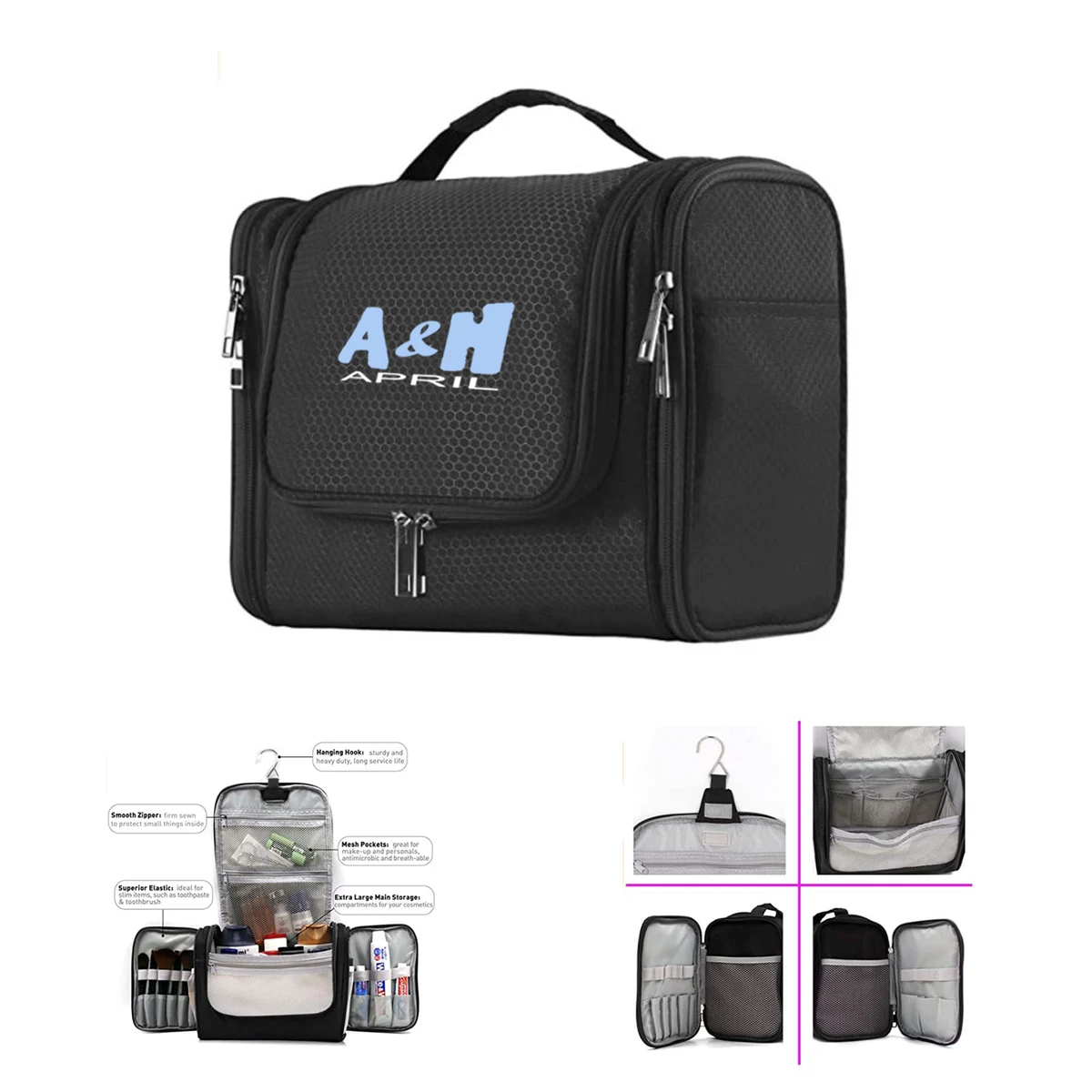 Hanging Travel Toiletry Bag w/ Mesh Pockets 1