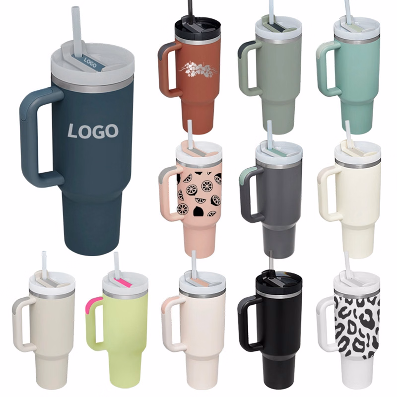 40 Oz. Vacuum Tumbler with Handle & Straw