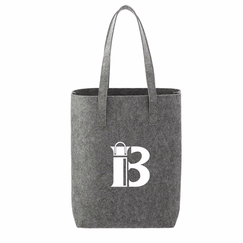 Custom Reusable Felt Tote Bag for Grocery Shopping w/ Handle