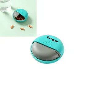 Single Compartment Round Push Pull Pill Case 1