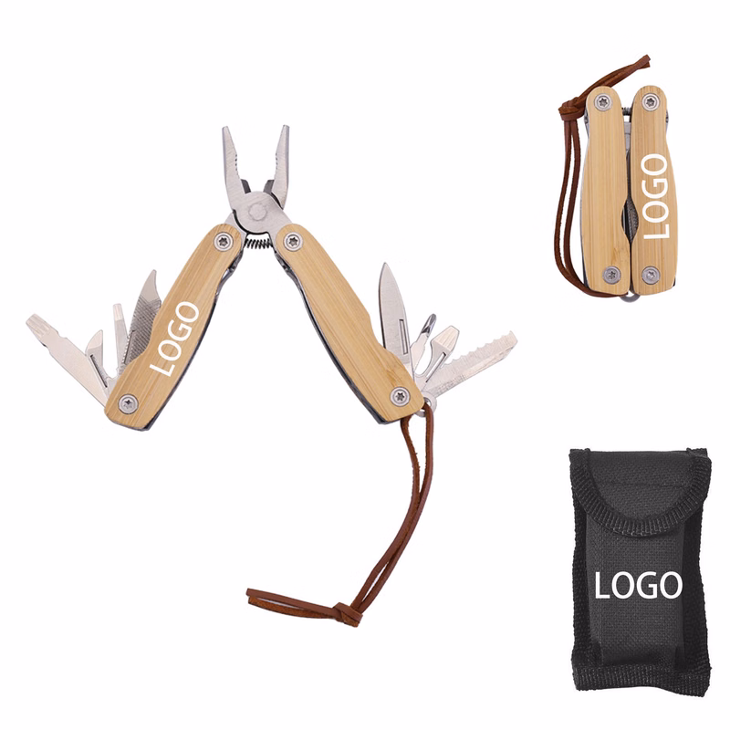 Multifunction Pocket Plier with Bamboo Handle