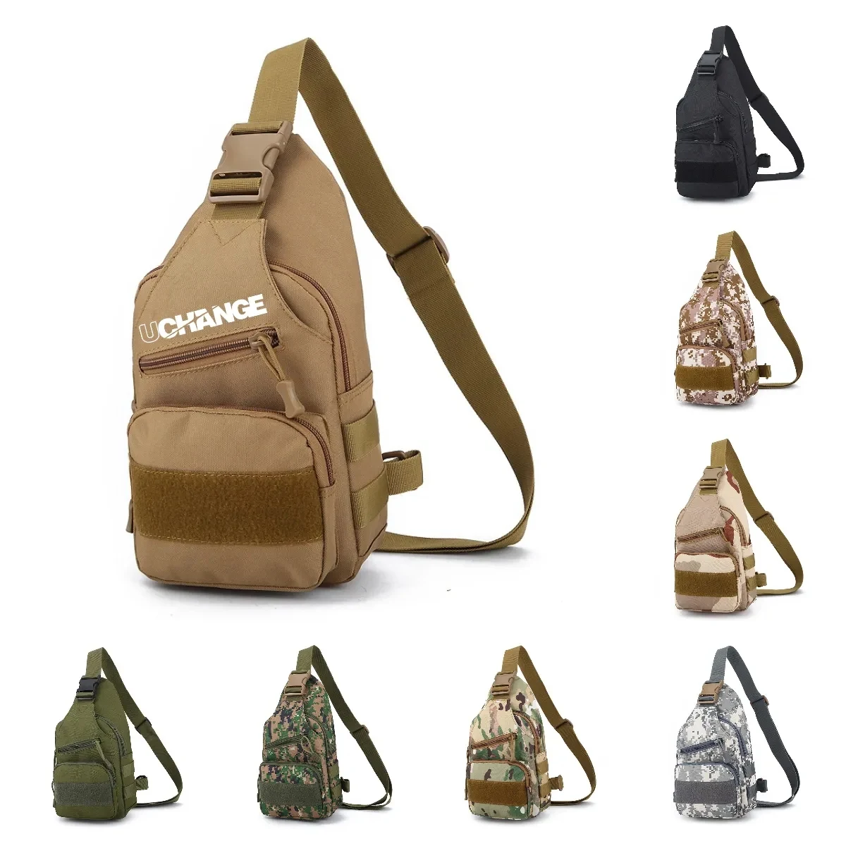 Durable Camouflage Outdoors Sling Crossbody Bag, custom fanny pack with logo imprint 1