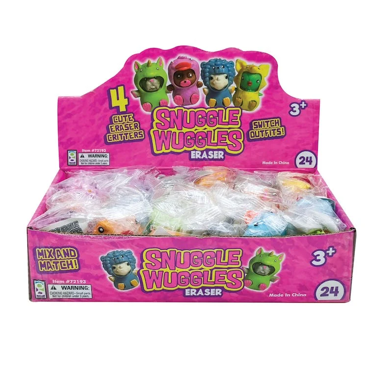 Snuggle Wuggles Erasers - 4 Cute Critters 1