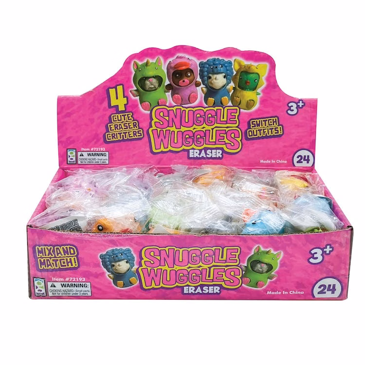 Snuggle Wuggles Erasers - 4 Cute Critters