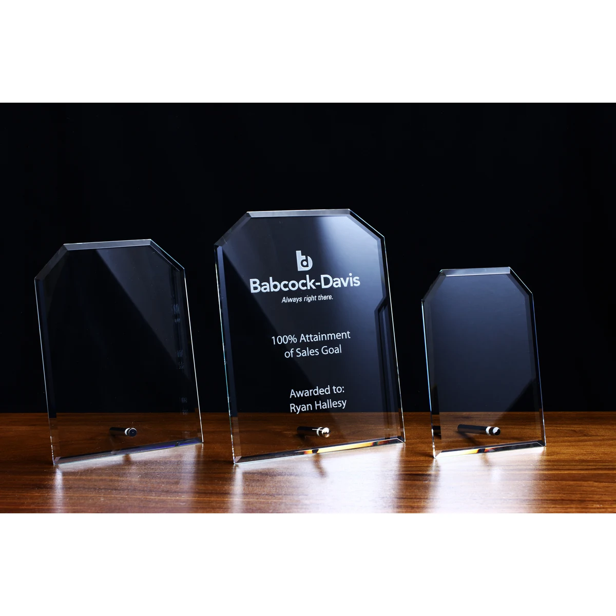 Jade Glass Standing Clipped Rectangle Award (6"x8") 1