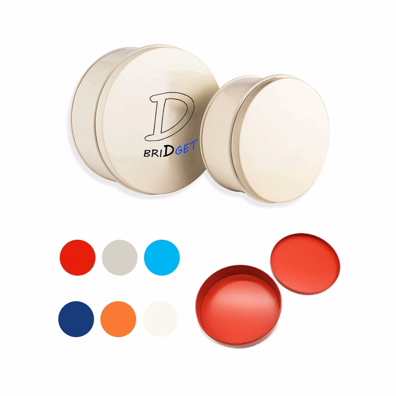 Round Colored Cookie Tin