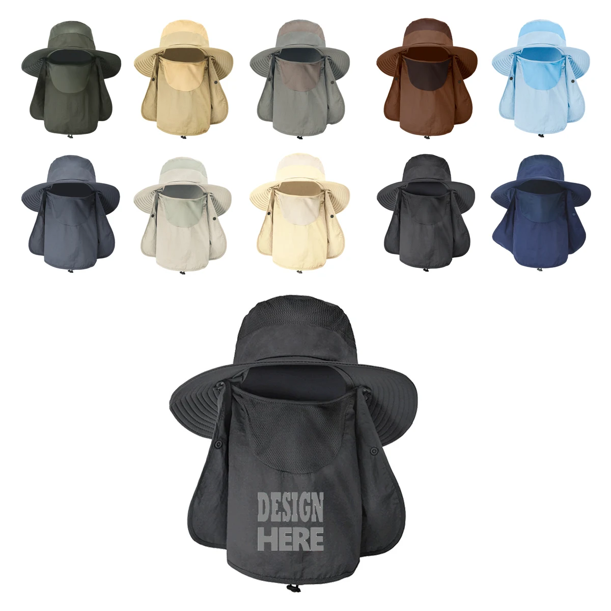 UPF 50+ Breathable Wide Brim Summer UV Protection Hat 1
