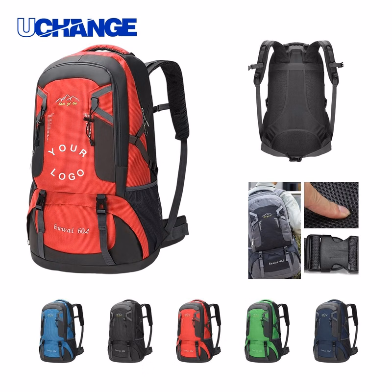 60L Nylon Hiking Backpack Organizer Waterproof Design