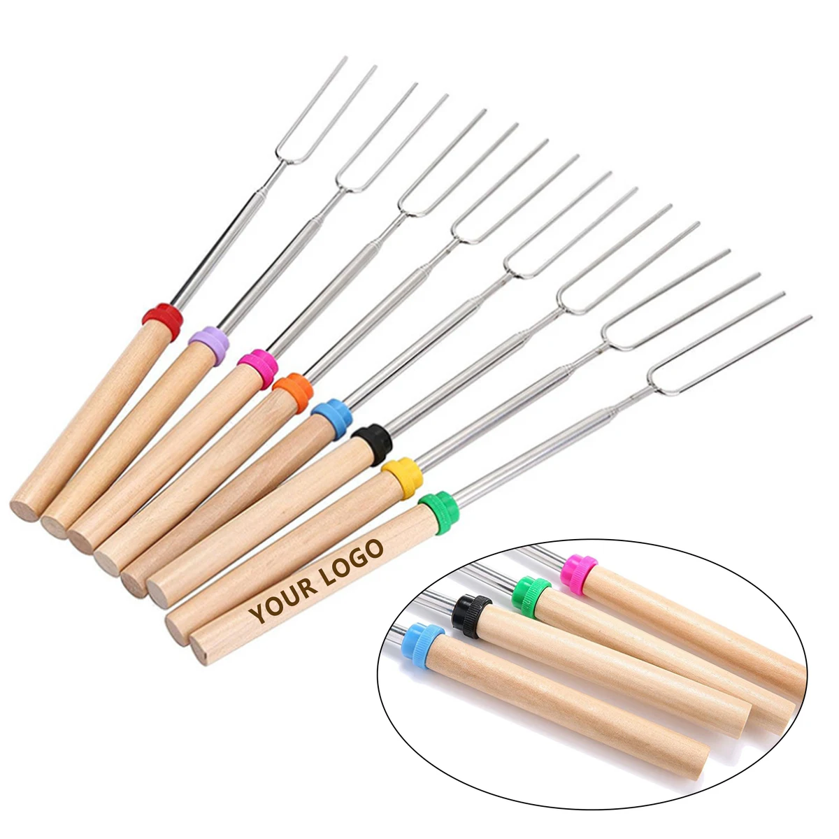 Telescoping Stainless Steel Roasting Fork 1