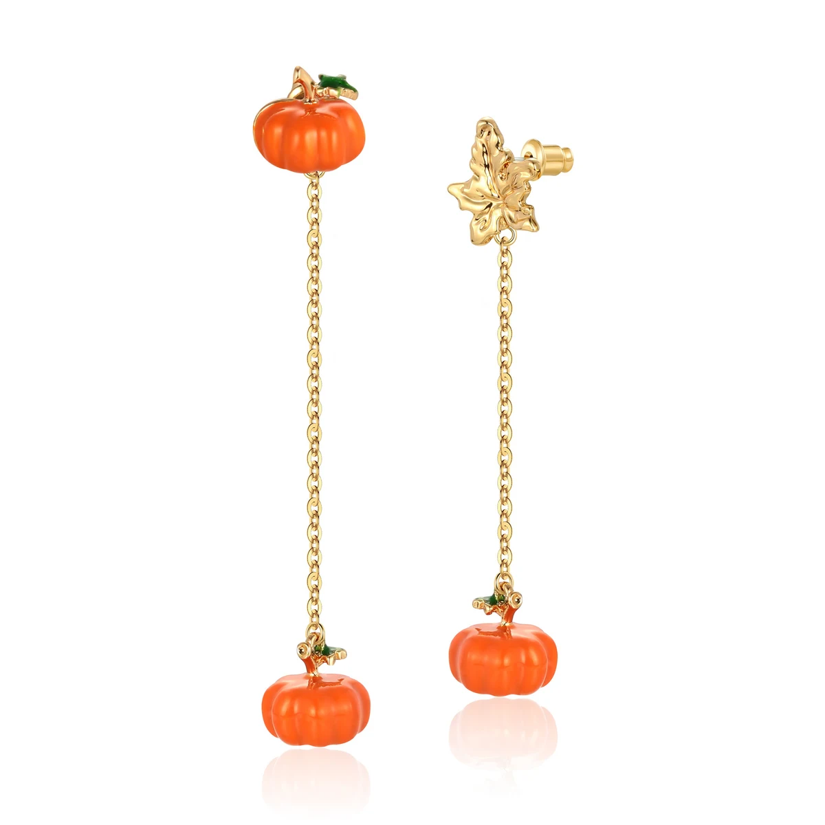 Halloween Pumpkin Small Drop Earrings 1
