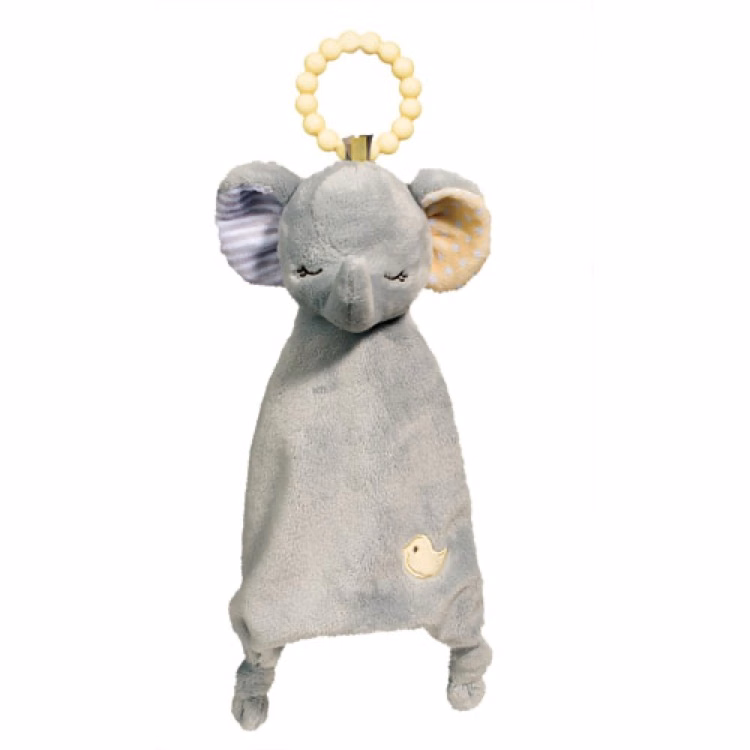 Joey Gray Elephant Teether Stuffed Animal