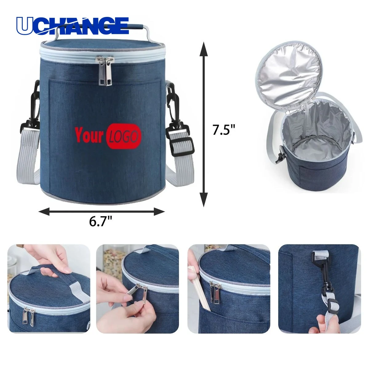 Cylindrical Thermal Insulated Handbag 1