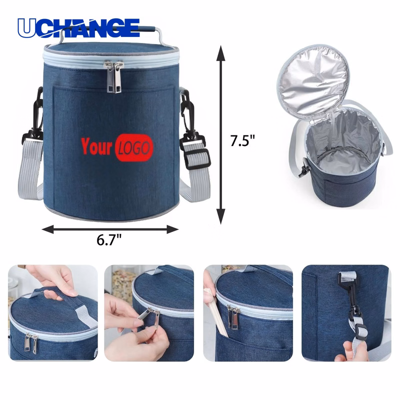 Cylindrical Thermal Insulated Handbag